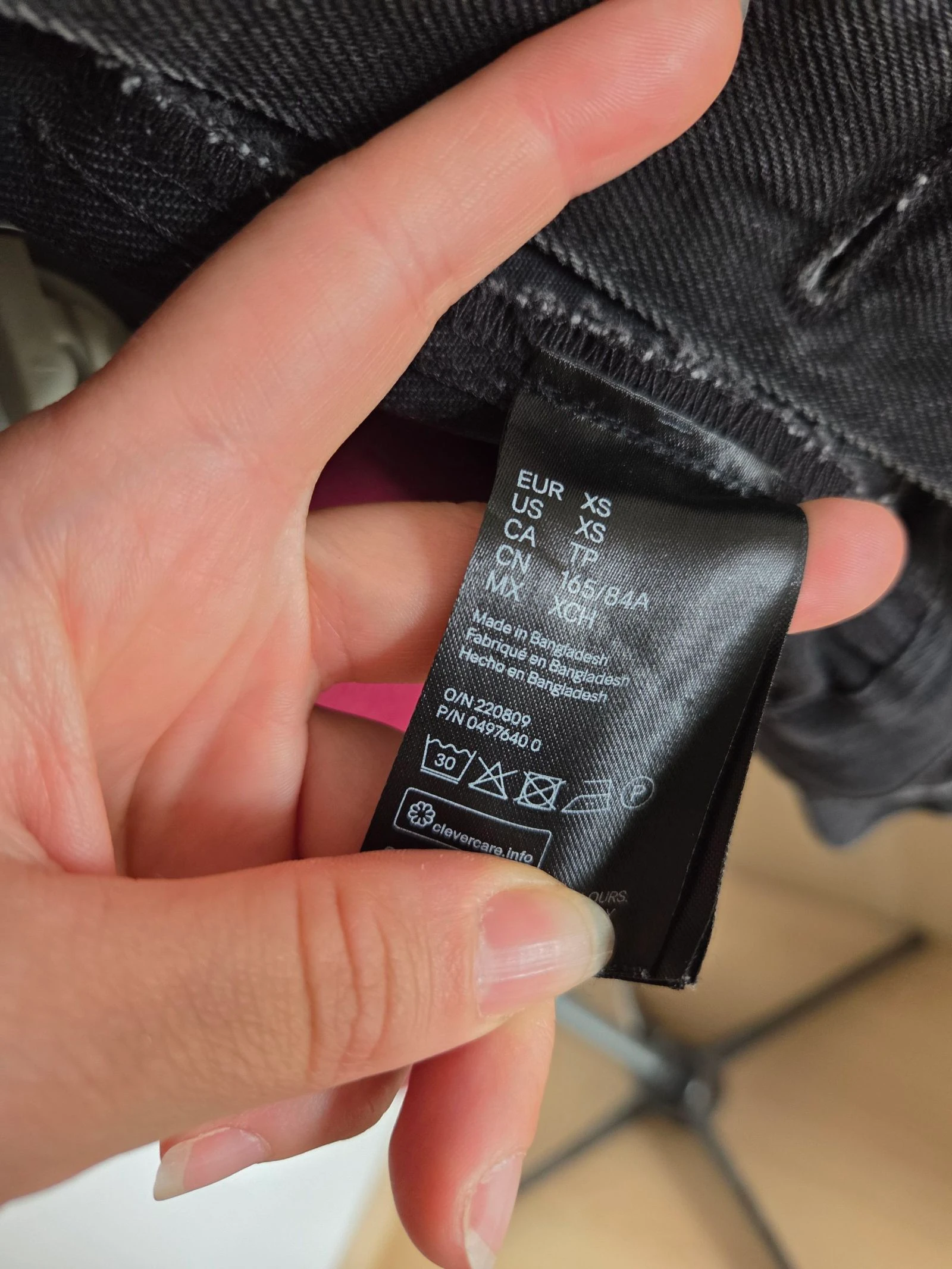 Oversized black denim jacket size XS H&M – photo 5